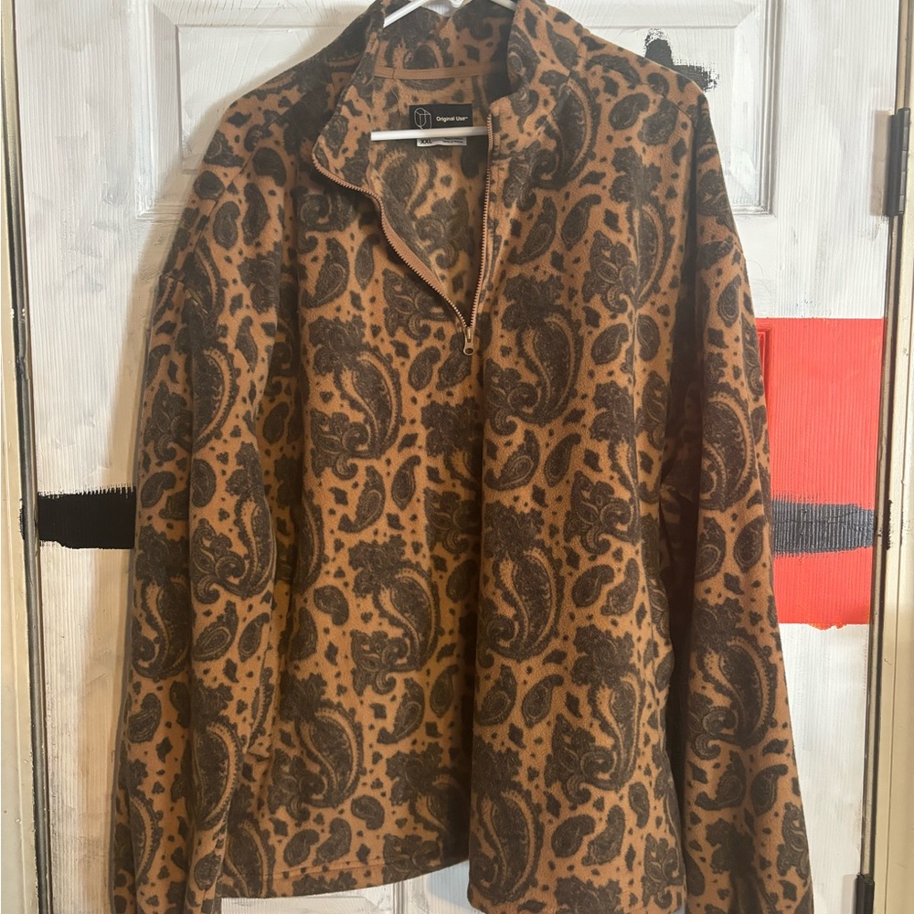 Original use 2xlarge brown paisley quarter zip jacket